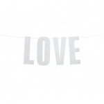 Baner Love, srebrny, 21x55cm