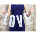 Baner Love, srebrny, 21x55cm