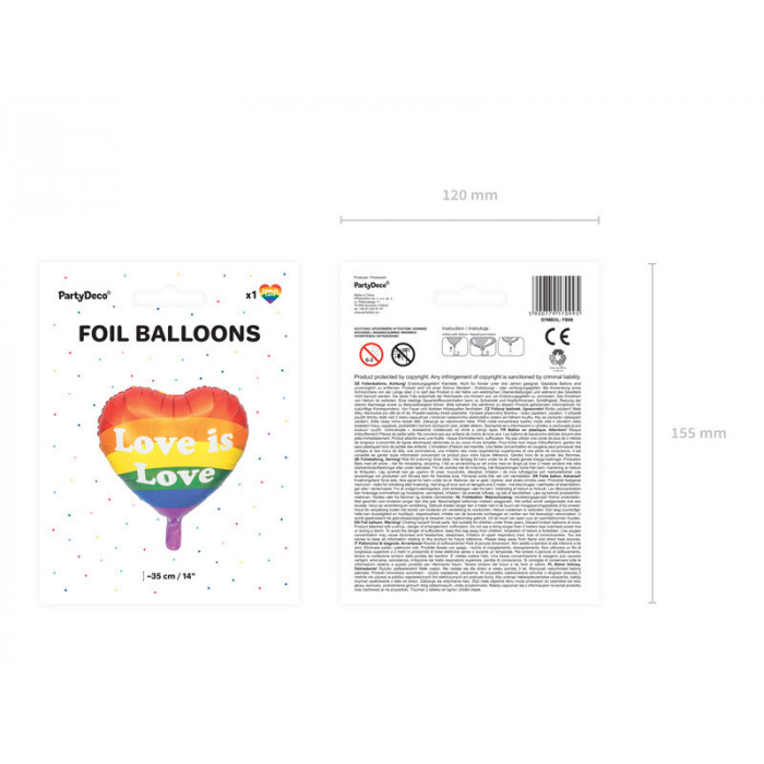 Balon foliowy Love is Love, 35cm, mix