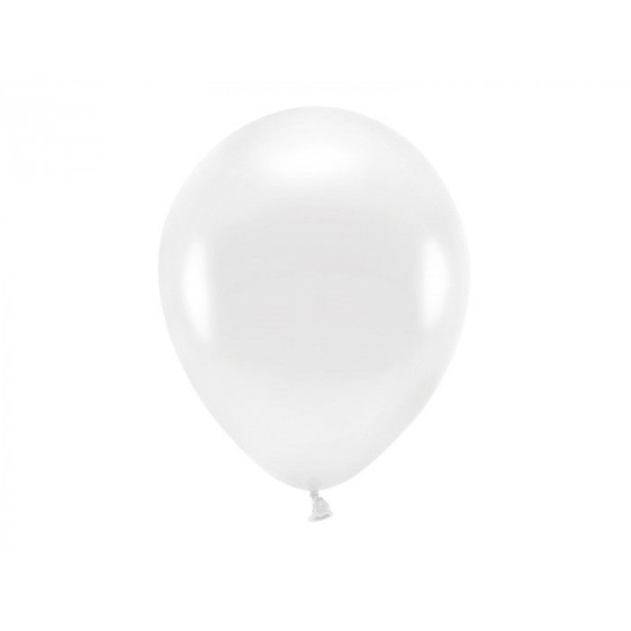 Balony Eco 30cm metalizowane, biały (1 op. / 10 szt.)