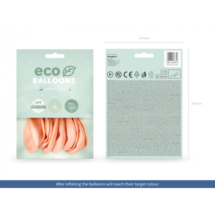 Balony Eco 30cm metalizowane, brzoskwinia (1 op. / 10 szt.)