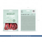 Balony Eco 30cm metalizowane, jasny czerwony (1 op. / 10 szt.)