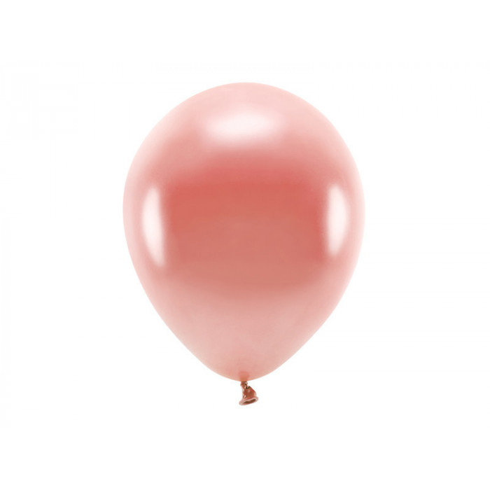 Balony Eco 30cm metalizowane, różowe złoto (1 op. / 10 szt.)