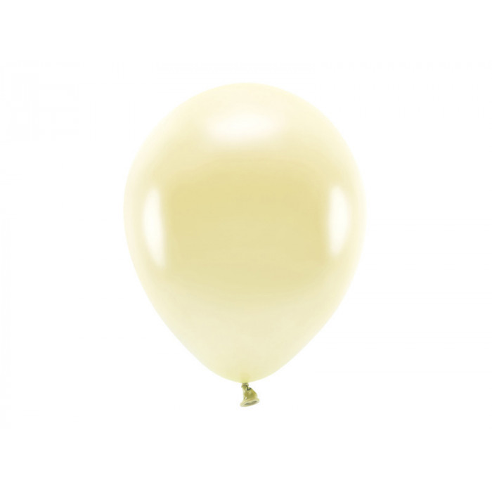 Balony Eco 30cm metalizowane, słomkowy (1 op. / 10 szt.)