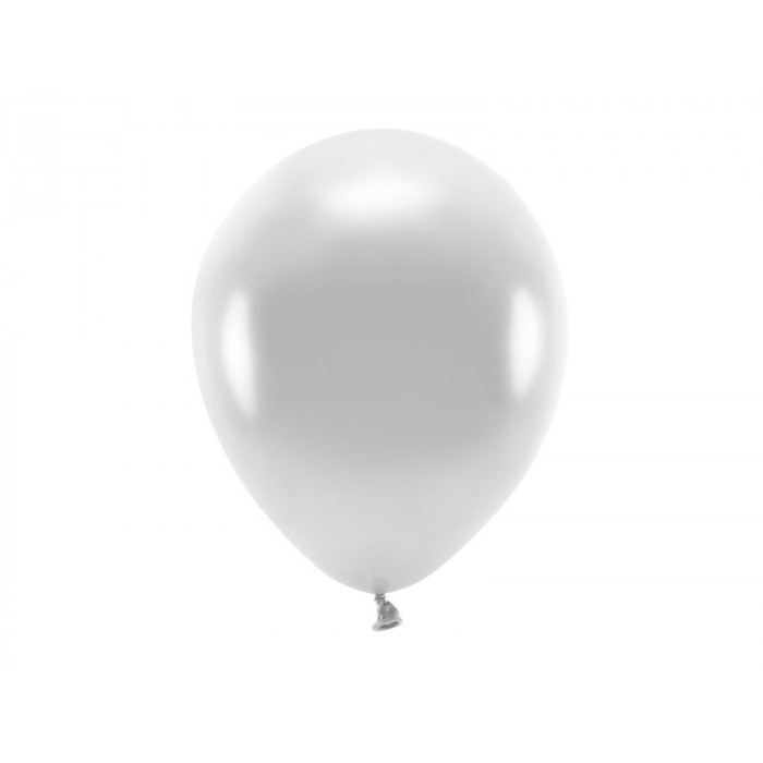 Balony Eco 30cm metalizowane, srebrny (1 op. / 10 szt.)