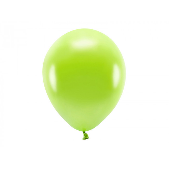 Balony Eco 30cm metalizowane, zielone jabłuszko (1 op. / 10 szt.)