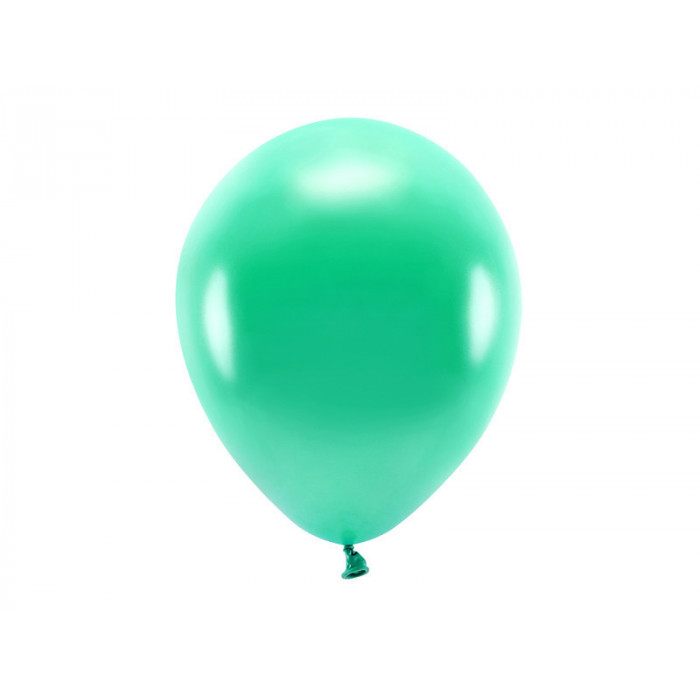 Balony Eco 30cm metalizowane, zielony (1 op. / 10 szt.)