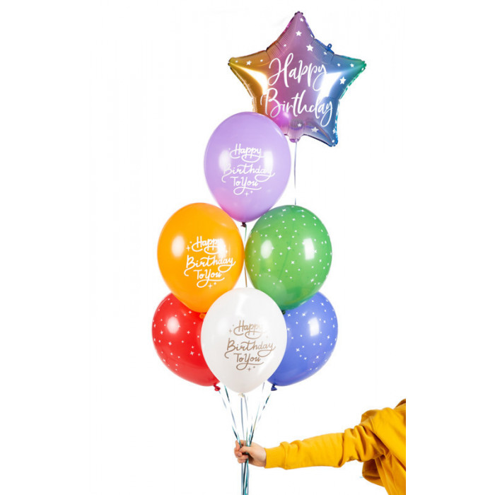 Balony 30 cm, Happy Birthday To You, mix (1 op. / 50 szt.)