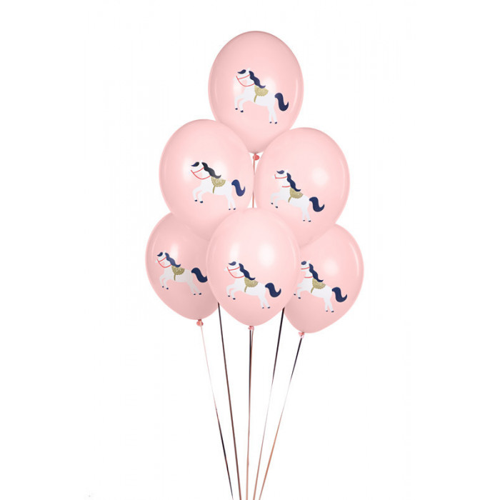 Balony 30 cm, Konik, Pastel Pale Pink (1 op. / 6 szt.)