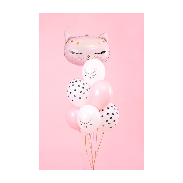 Balony 30 cm, Kotek, Pastel Pure White (1 op. / 50 szt.)