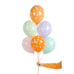 Balony 30 cm, Kropki, mix (1 op. / 50 szt.)