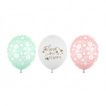 Balony 30 cm, Love you mom, mix (1 op. / 50 szt.)