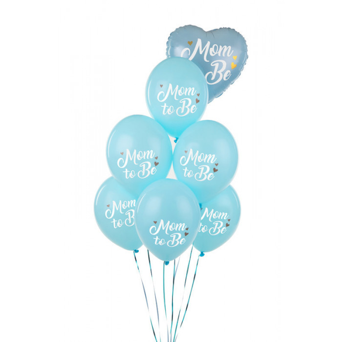 Balony 30 cm, Mom to Be, Pastel Light Blue (1 op. / 50 szt.)