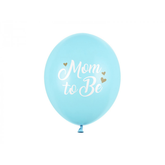 Balony 30 cm, Mom to Be, Pastel Light Blue (1 op. / 6 szt.)