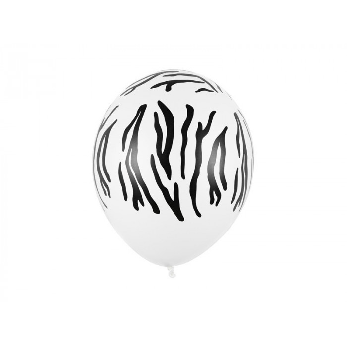 Balony 30 cm, Zebra, Pastel Pure White (1 op. / 50 szt.)