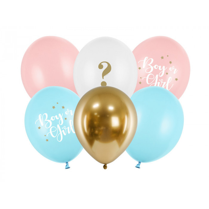 Balony 30cm, Boy or Girl, mix (1 op. / 6 szt.)