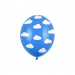 Balony 30cm, Chmurki, Pastel Corn. Blue (1 op. / 50 szt.)