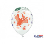 Balony 30cm, Dinozaury, Pastel Pure White (1 op. / 50 szt.)