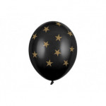 Balony 30cm, Gwiazdki, Pastel Black (1 op. / 50 szt.)