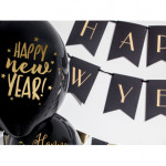 Balony 30cm, Happy New Year, Pastel Black (1 op. / 6 szt.)