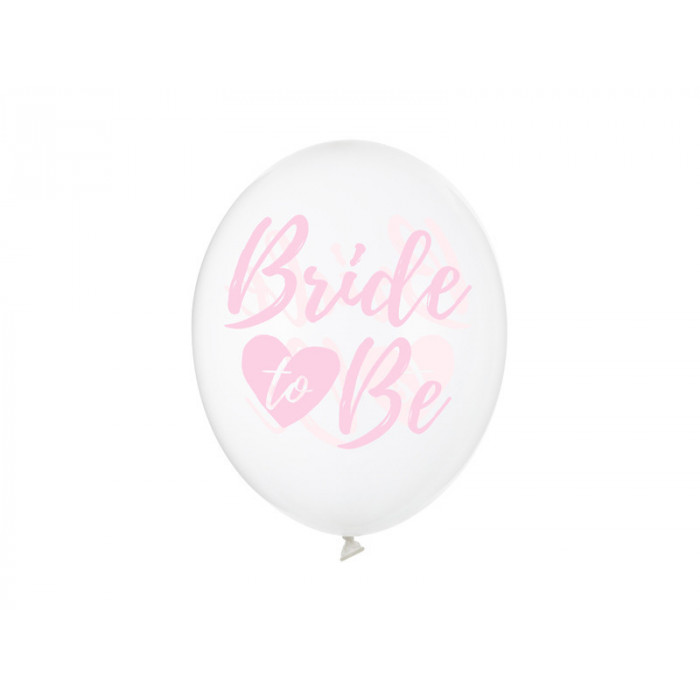 Balony 30cm, Bride to be, Crystal Clear (1 op. / 6 szt.)