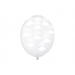 Balony 30cm, Chmurki, Crystal Clear (1 op. / 50 szt.)