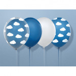 Balony 30cm, Chmurki, Pastel Corn. Blue (1 op. / 50 szt.)