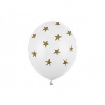 Balony 30cm, Gwiazdki, Pastel Pure White (1 op. / 50 szt.)