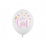 Balony 30cm, It's a Girl, P. Pure White (1 op. / 50 szt.)