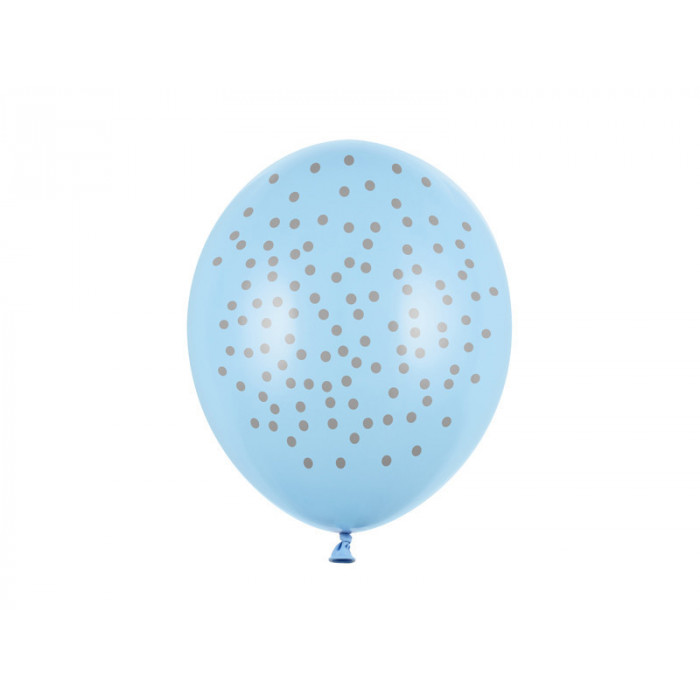 Balony 30cm, Kropki, Pastel Baby Blue (1 op. / 50 szt.)