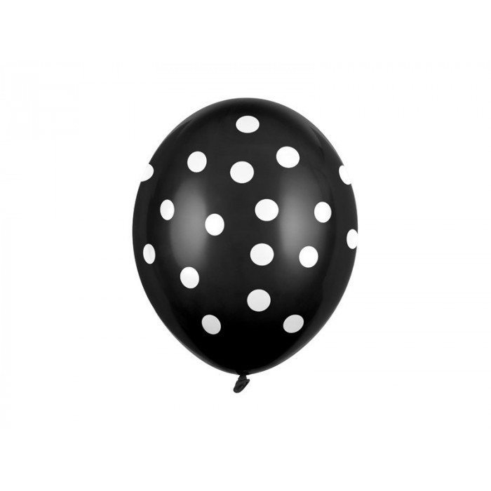 Balony 30cm, Kropki, Pastel Black (1 op. / 50 szt.)