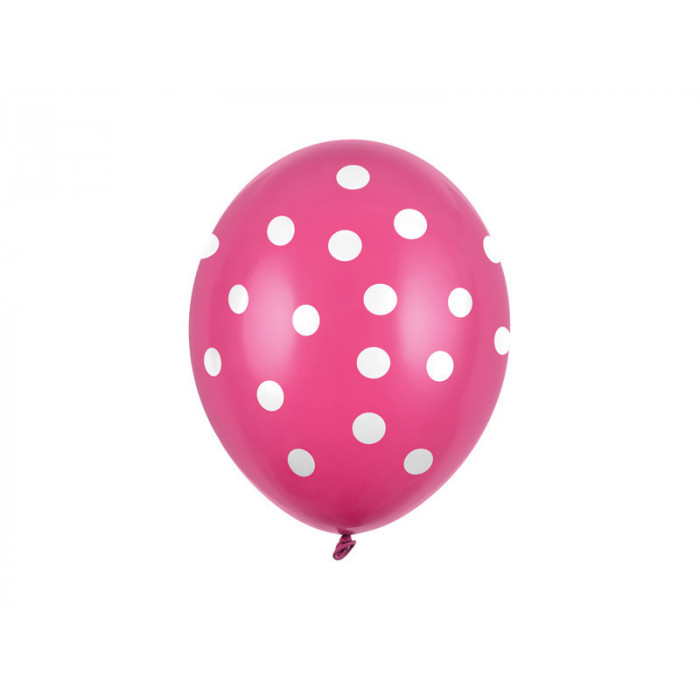 Balony 30cm, Kropki, Pastel Hot Pink (1 op. / 50 szt.)