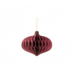 Bombka papierowa honeycomb Owal, bordo, 18x15cm