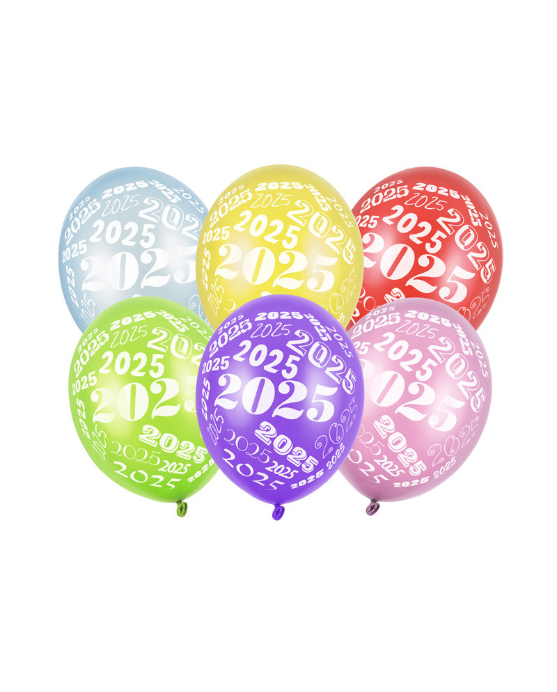 Balony 30cm, 2025, Metallic mix (1 op. / 6 szt.)