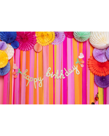 Baner papierowy Happy Birthday, mix, 100x18 cm