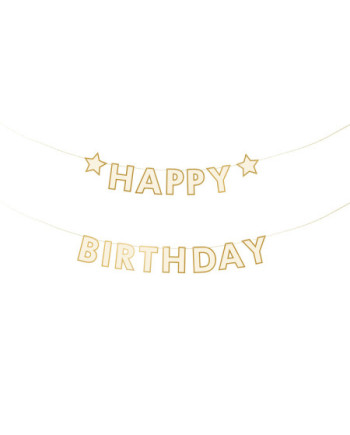 Baner papierowy Happy Birthday, mix, 220x14.5 cm