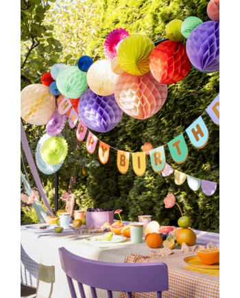 Baner papierowy Happy Birthday, mix, 163x12 cm