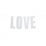 Baner Love, srebrny, 21x55cm