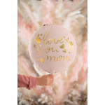 Balon foliowy "Love you mom", 45 cm, różowy