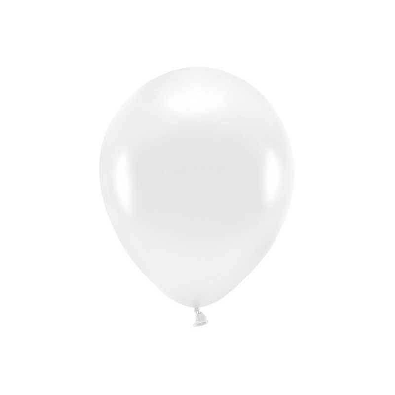 Balony Eco 30cm metalizowane, biały (1 op. / 10 szt.)