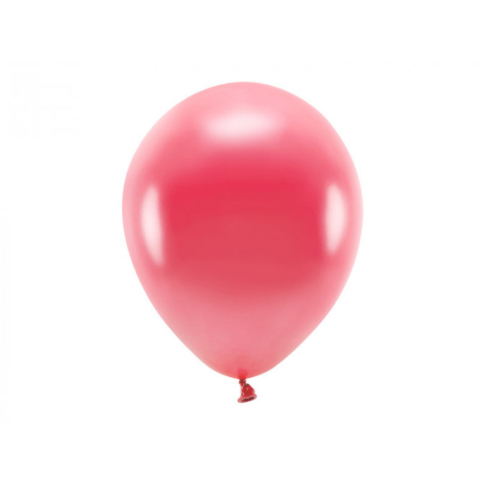 Balony Eco 30cm metalizowane, jasny czerwony (1 op. / 10 szt.)