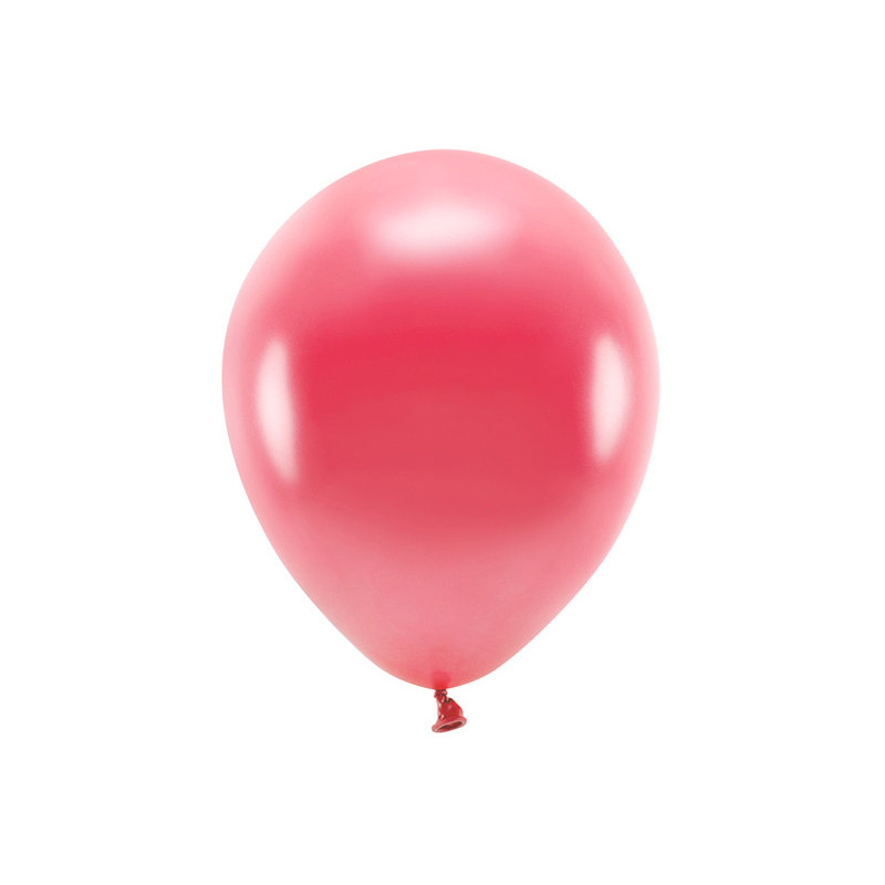 Balony Eco 30cm metalizowane, jasny czerwony (1 op. / 10 szt.)