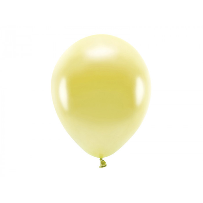 Balony Eco 30cm metalizowane, jasny złoty (1 op. / 10 szt.)