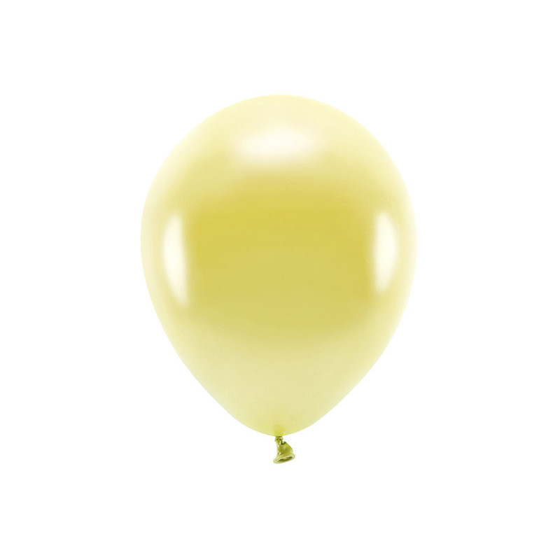 Balony Eco 30cm metalizowane, jasny złoty (1 op. / 10 szt.)