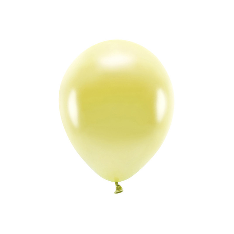 Balony Eco 30cm metalizowane, jasny żółty (1 op. / 100 szt.)