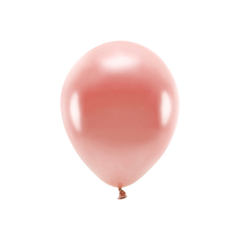 Balony Eco 30cm metalizowane, różowe złoto (1 op. / 10 szt.)