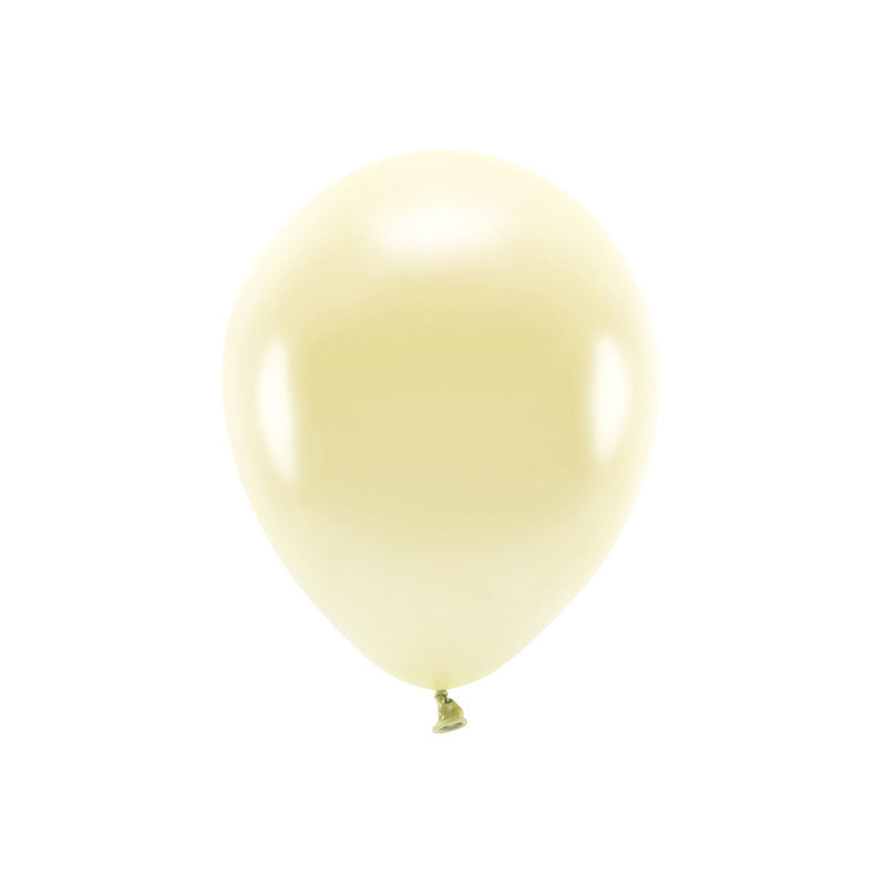 Balony Eco 30cm metalizowane, słomkowy (1 op. / 10 szt.)