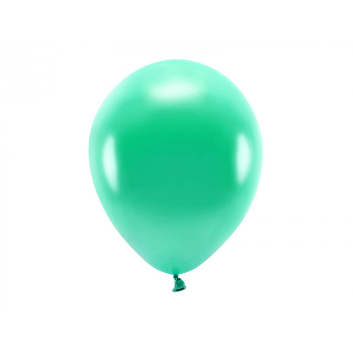 Balony Eco 30cm metalizowane, zielony (1 op. / 10 szt.)