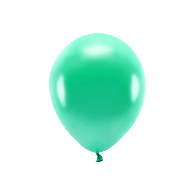 Balony Eco 30cm metalizowane, zielony (1 op. / 10 szt.)