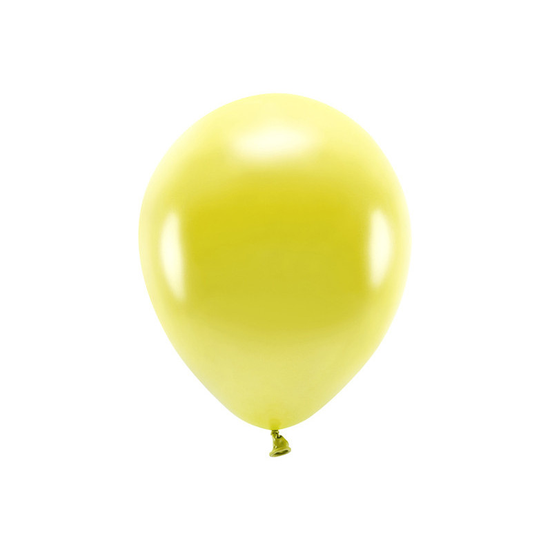 Balony Eco 30cm metalizowane, żółty (1 op. / 10 szt.)